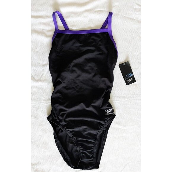 Speedo womens Swimsuit One Piece Endurance+ Flyback Solid Adult Team Size 6/32 - Picture 2 of 7